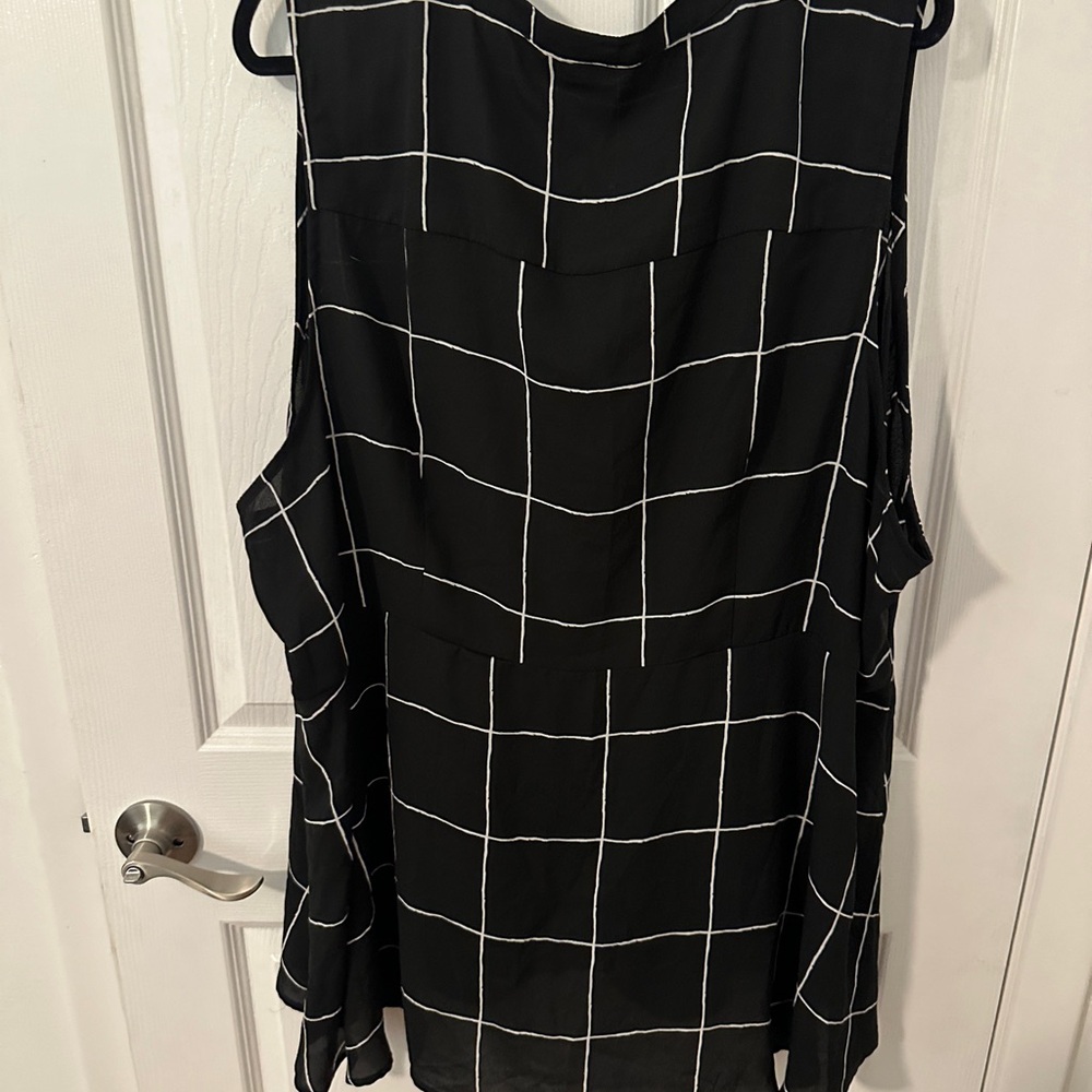 Torrid Black and White Checkered Blouse - Picture 3 of 4